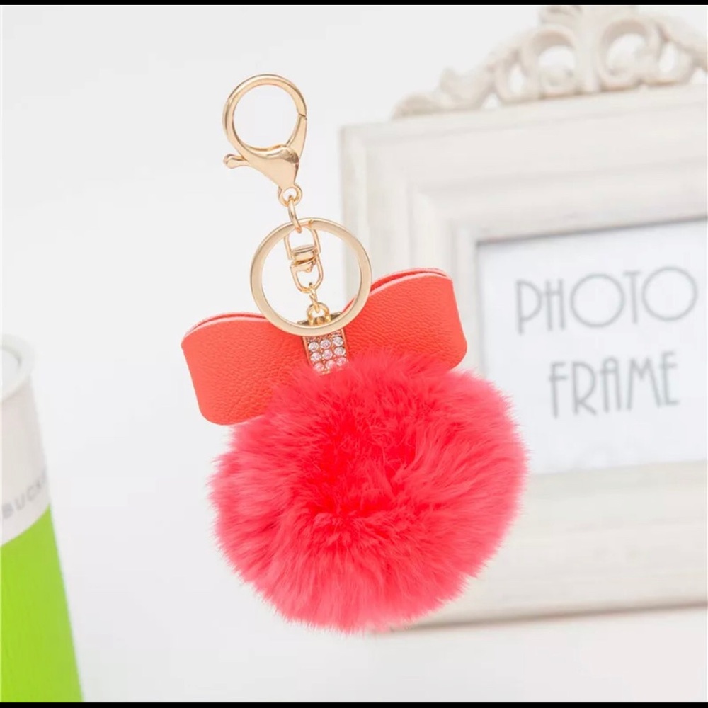 NEW Pom Pom Handbag Charm/Keychain